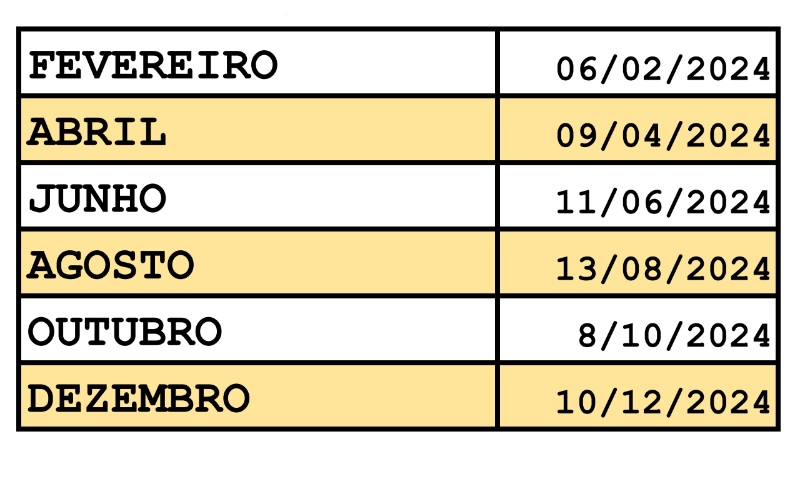 Calendário CoG 2024