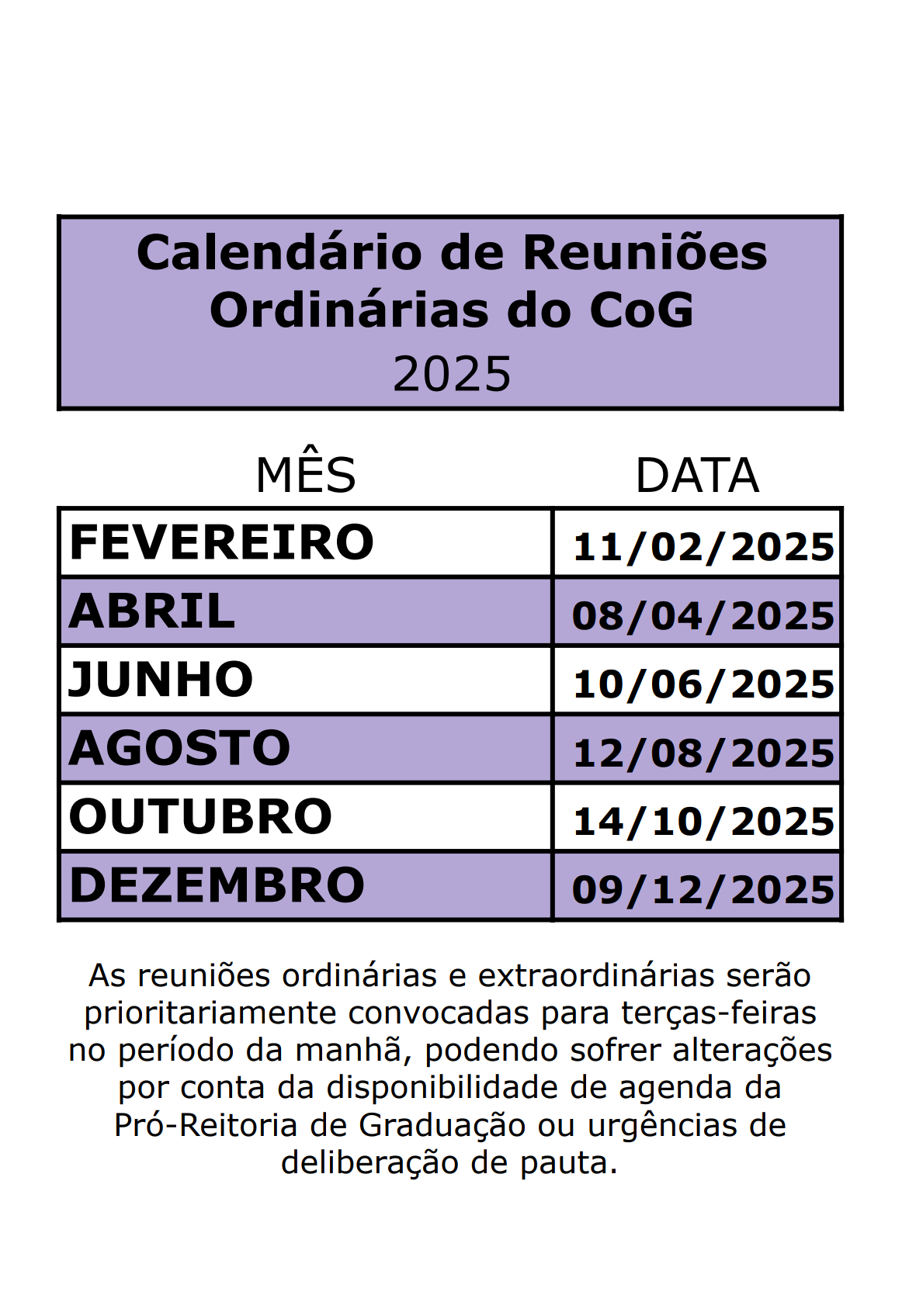 calendário cog 2025